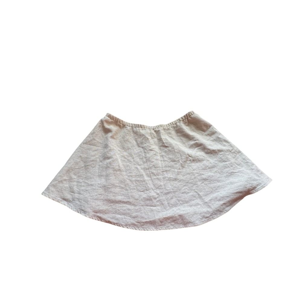 WAYF Mini Skirt Women Size S Beige Excellent‎ Linen Blend A-Line Elastic Waist